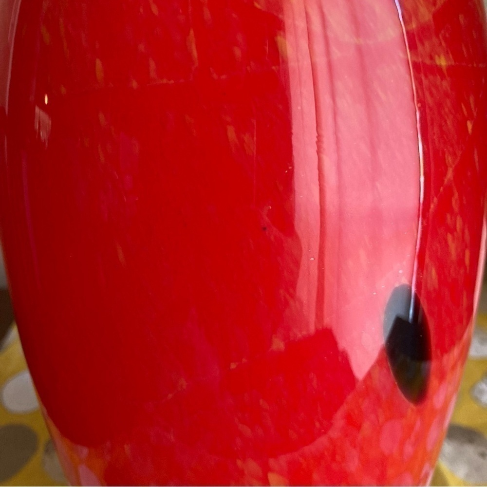 Vintage red and black spotted Murano style vase - Picture 8 of 16
